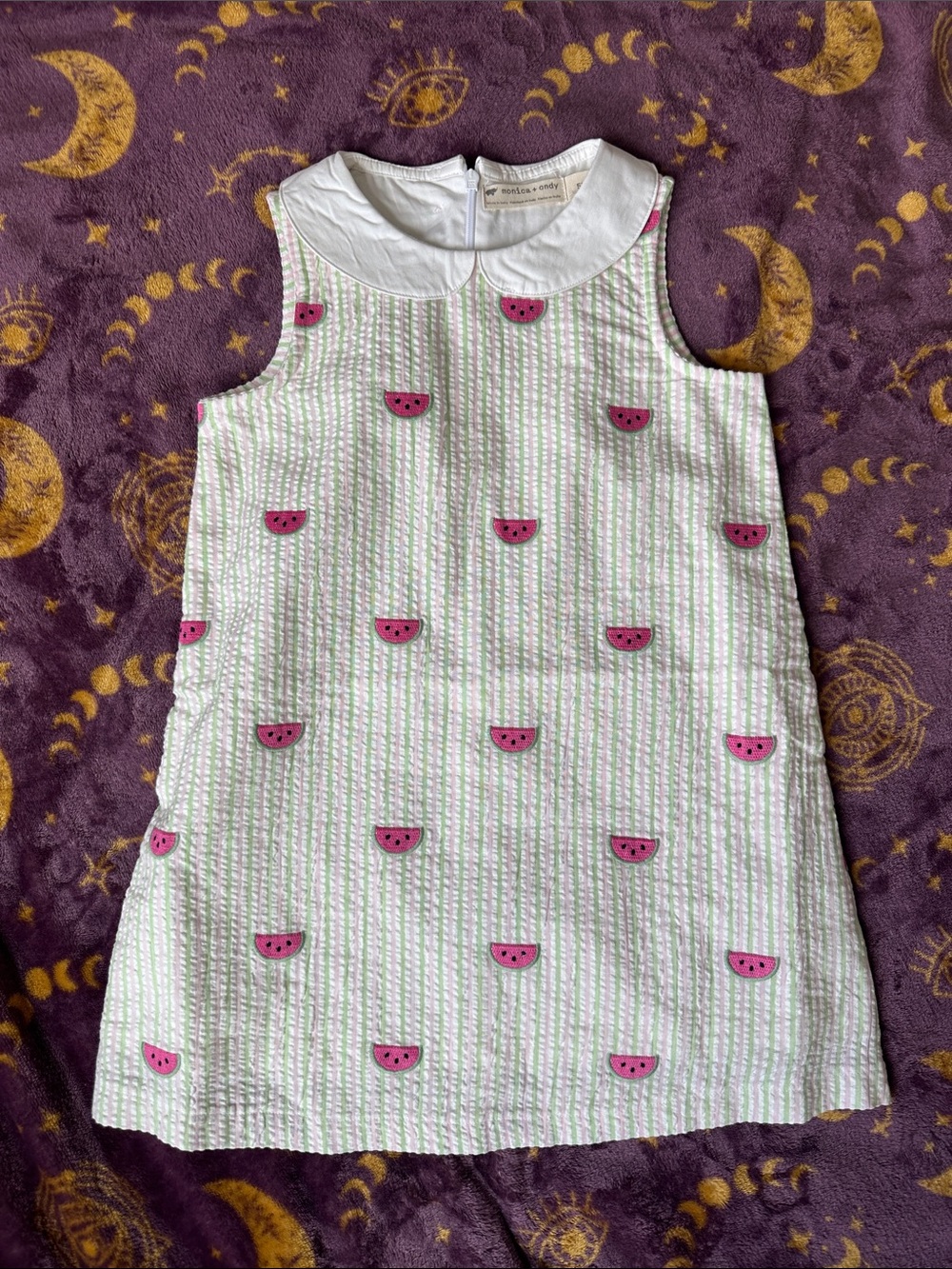 Monica and Andy Girls 5T Watermelon Seersucker Dress NWOT